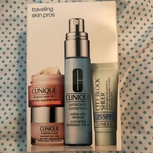 NEW Clinique kit, 4 piece set, Traveling Skin Pro